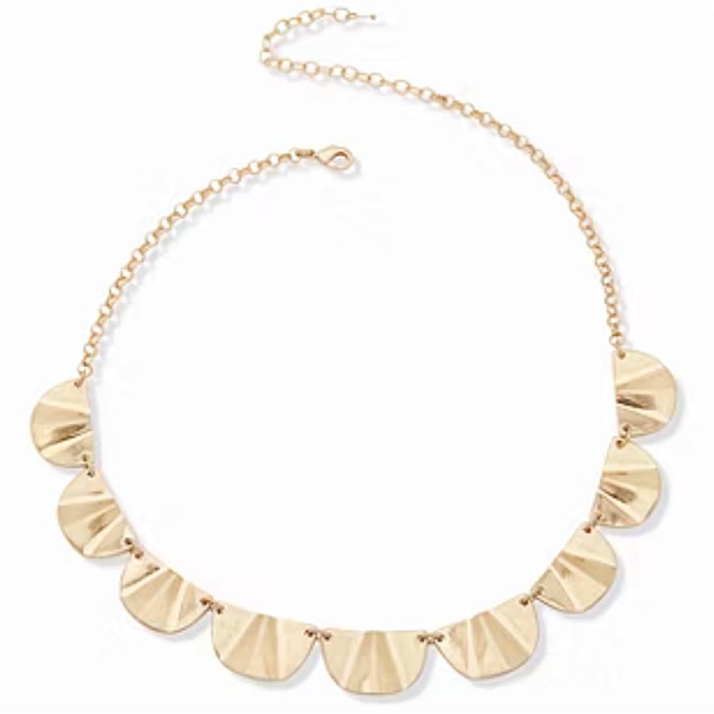 NWT a.n.a goldtone 16” minimalist collar necklace